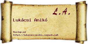 Lukácsi Anikó névjegykártya